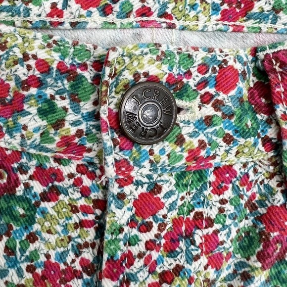 J.CREW Toothpick Jeans Women 28 Floral Denim Ankle Multicolor Skinny - Picture 3 of 11